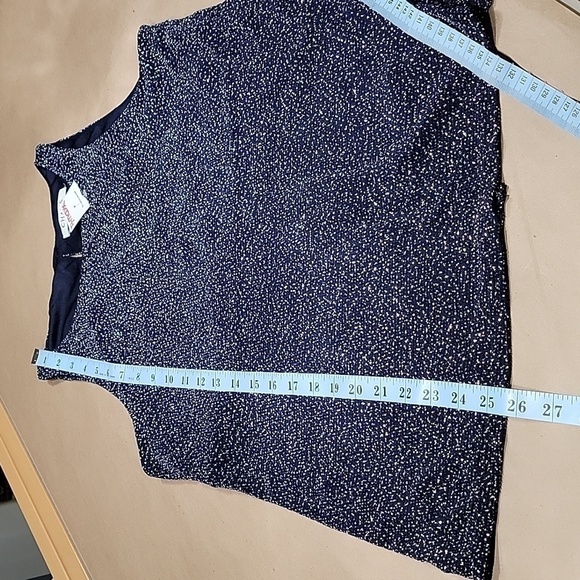 Chaus Size M Navy Blue with Gray and Silver Glittery Sleeveless Top, NEW w/ Tag - Picture 9 of 12